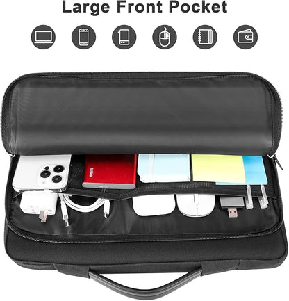 18.5 Inch Portable Monitor Case, 18.5 inch Laptop Protective Carrying Cover with PU Handle, Large Accessory Pocket and Water Resistant for Travel Monitor Bag Display Screen Sleeve, Black