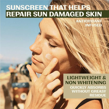 Thrive Natural Care Moisturizing Mineral Face Sunscreen SPF 30, 2 Ounces, Lightweight Moisturizer Broad-Spectrum Natural Face Sunblock with Clear Zinc Oxide & Antioxidants, Vegan Non Greasy, Pack of 2