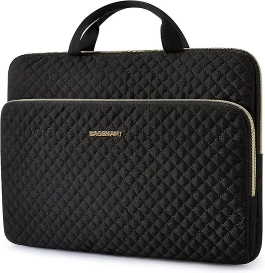 BAGSMART 13-Inch Laptop Sleeve, Black, Polyester