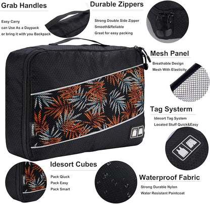 Packing Cubes Luggage Bags Organizer Durable Travel Accessories With Clothing Label