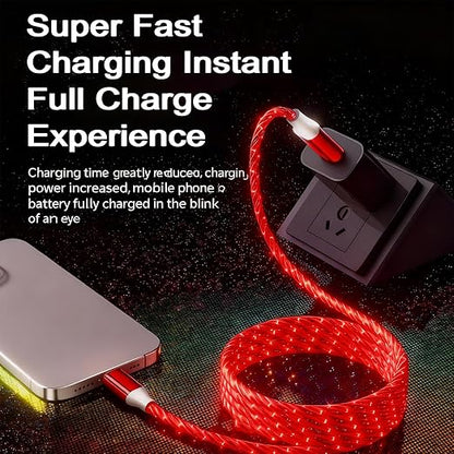 USB Cable PD Fast Charger Lighted Up (USB C to C Starry Red) Mobile Phone Data Cable, Charging Cable, Supports Data Transfer, 39-inch, TPE Material, Compatible with Almost All Type-C Devices