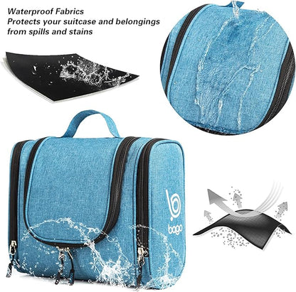 Bago Travel Toiletry Bag for Women and Men X-Large Waterproof Hanging Large Toiletry Bag for Bathroom and Travel Bag for Toiletries Organizer -Travel Makeup Bag (SnowBlue)