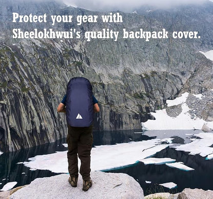 Waterproof Backpack Rain Cover (15-90L), Heavy-Duty Nylon Pack Cover with Upgraded Double Adjustable Closure System and a Carry Pouch for Hiking, Cycling. Durable and Lightweight.