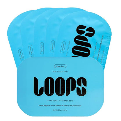 LOOPS Hyper Smooth Eye Hydrogel Eye Mask - 5 Pc, Hydrate, Nourish and Help Reduce Dark Circles for Refreshed Eyes - Reduces Signs of Puffiness and Fortify Your Eyes - Gifts for Women, Stocking Stuffer