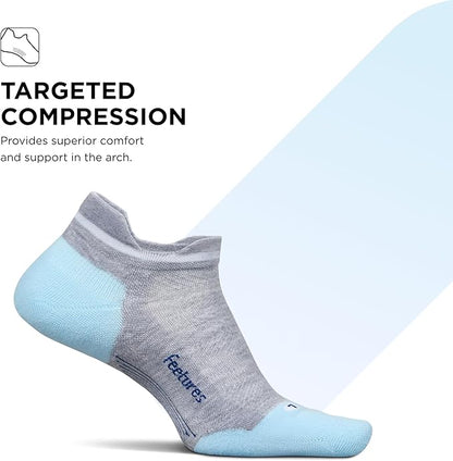 Feetures Elite Max Cushion No Show Tab Ankle Socks - Sport Sock with Targeted Compression