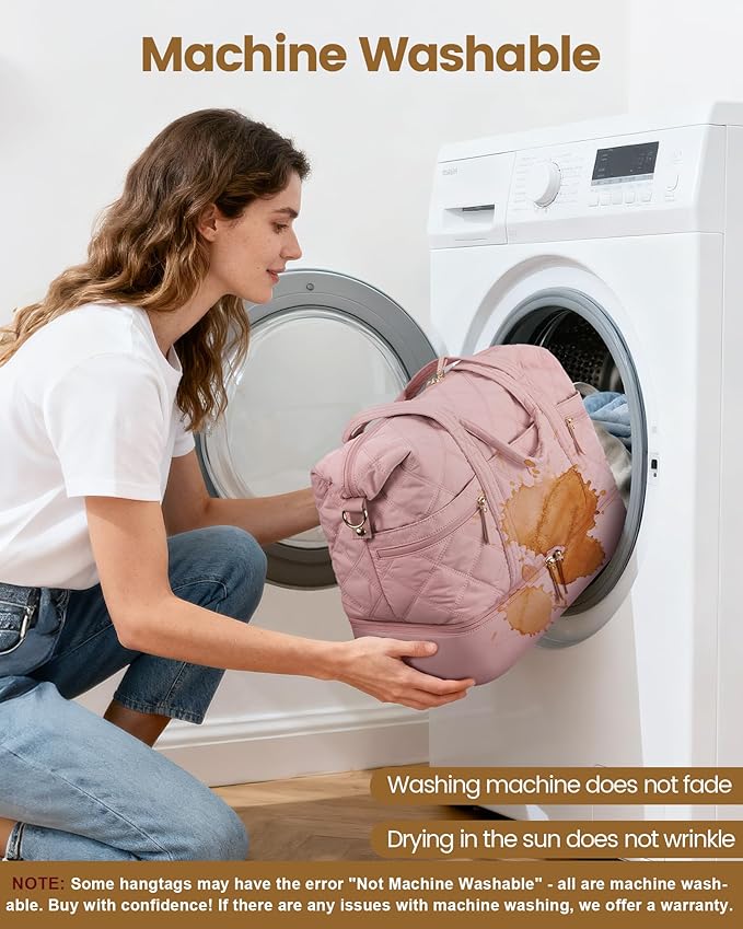 LOVEVOOK Travel Duffle Bag, Lightweight Weekender Bags for Women with Shoe Compartment,40L Puffer Gym Bag Personal Item Travel Bag,Carry On Overnight Bags and Hospital Bag for Labor and Delivery