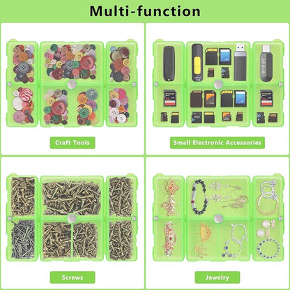 FYY Daily Pill Organizer,7 Compartments Portable Pill Case Travel Pill Organizer,[Folding Design] Large Pill Box for Purse Pocket to Hold Vitamins,Cod Liver Oil,Supplements and Medication-Clear Green