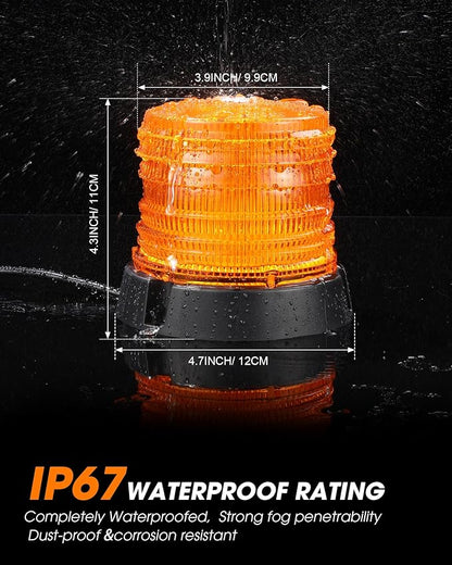 Leelosp 5 Pack 60 LED Amber Beacon Strobe Lights, 12v-24v Amber Warning Safety Flashing Beacon Strobe Light with Magnetic and 16ft Straight Cord for Truck Vehicle Forklift Tractor Golf Carts Utv Car