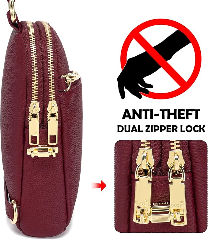 INICAT RFID Blocking Sling Bag,Anti Theft Crossbody Bags for Women,Travel Gifts Cross Body Purses Vegan Leather