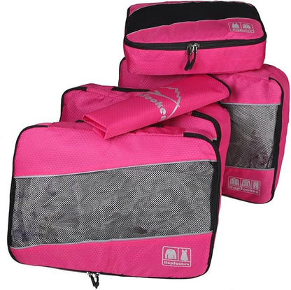 5 Set Packing Cubes for Travel Large Suitcase Luggage Organizer Bags Travel Accessories Vacation 4 Cubes 1 Laundry Pouch Bag