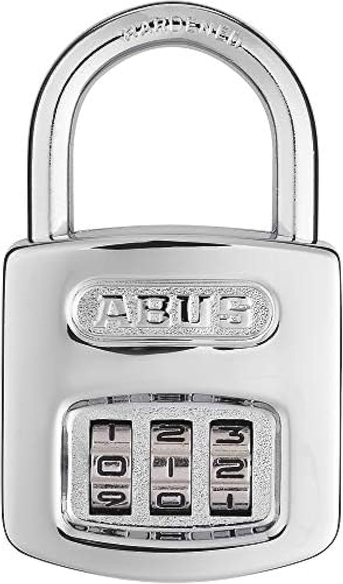 Abus 160/40 C 160 All Weather Resettable Chrome Combination Padlock, 3 Dial