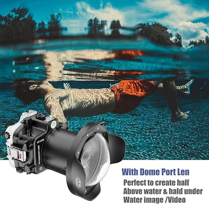 Seafrogs Underwater Housing for Canon EOS R50, 40M Waterproof Case with WA005A Long Dome Port Kit, Waterproof Scuba Diving Case for Canon R50+24-70mm f/2.8, EF 24-105mm f/4
