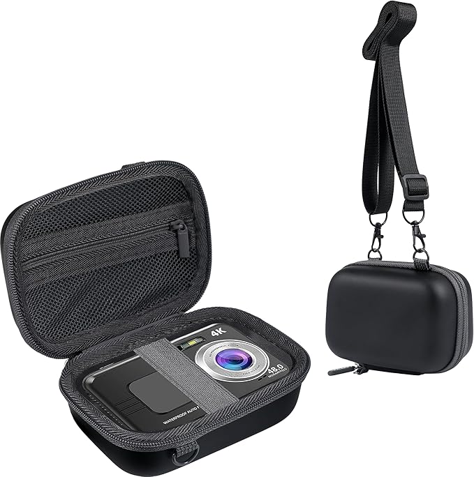 Leayjeen Waterproof Digital Camera Case Compatible with YISENCE/HICSHON/Trsunow/EUXOR/Yiffecal/ZNIARAKL10FT 30MP FHD 1080P Waterproof Camera,Fill Light Underwater Camera for Snorkeling- Black(Case)