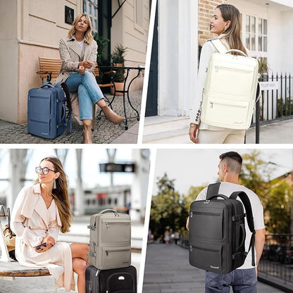 BALEINE Travel Backpack for Women Men, Large Sturdy Carry On Laptop Backpack Gifts for Business, Casual, Weekender, Hiking (XL, Khaki)