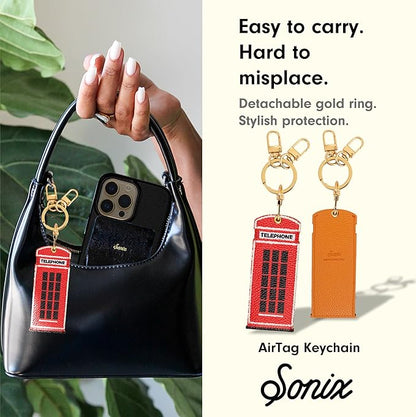 Sonix Keychain Case Compatible with Apple AirTag | Protective AirTag Cover Keychain Charm | Telephone Booth Charm | Phone Box