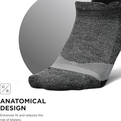 Feetures Elite Light Cushion No Show Tab Athletic Ankle Socks - Sport Sock with Targeted Compression