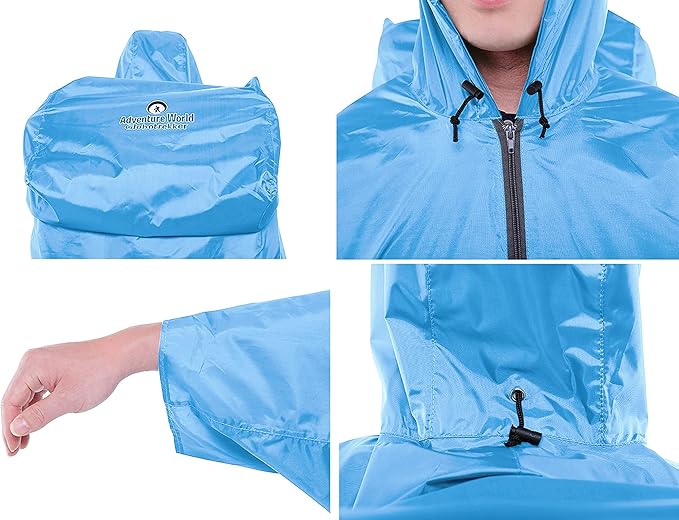 Adventure World Globotrekker Backpack Poncho Lightweight Waterproof Rain Poncho for Hiking, Camping, Travel & Outdoor Use