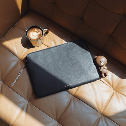 Comfyable Slim Laptop Sleeve Compatible with 13 Inch MacBook Air 13 in M4 M3 M2 M1, 13" MacBook Pro, PU Leather Bag Water-Resistant Cover Case, Black