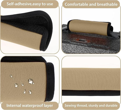 2 Pack Luggage Handle Wraps for Suitcase Bright Color Luggage Handle Covers Suitcase Tags identifiers Travel Accessories for Airplane/Flying (Dark Khaki)