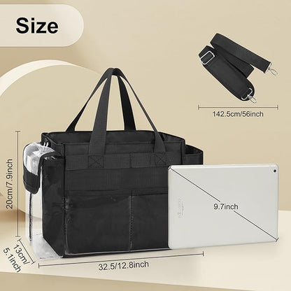 TANTO Travel Makeup Bag Small Cosmetic Bag Makeup Artist Bag Professional Touch Up Makeup Kit Bags with Detachable Dividers Multi Pocket Cosmetic Storage Organizer for Beauty Pros (Black)
