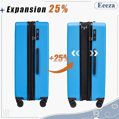 Expandable Carry on Luggage Sets,Suitcases with Detachable Wheels Hardshell 22x14x9 Airline Approved,Lightweight Luggage Set with TSA Lock,Carry on Suitcase