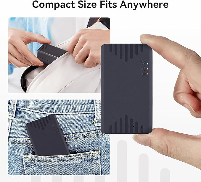 Mini GPS Tracker for Vehicles, Kids No Monthly Fee, No Subscription, 5-Days Battery Life, 4G SIM Card and Data Included, Trip History, GeoFence, Driving Alerts