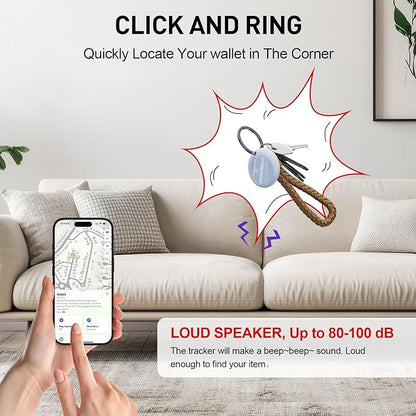 2025 [Apple MFi Certified] (iOS Only) Bluetooth Tracker Smart Finder for Apple Find My iPhone GPS Tracker, 5-10 Years Battery, Keys Finder and Item Locator for Keys, Bags, Wallet, Passport