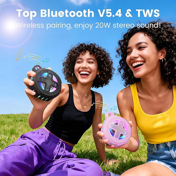 XLEADER X8(2 Gen) Upgraded, Bluetooth Shower Speaker, Certified IP67 Waterproof, 10W Pro Sound &Deep Bass, 24Hrs Playtime, Stocking Stuffers for Teens Women Men, White Elephant Gifts