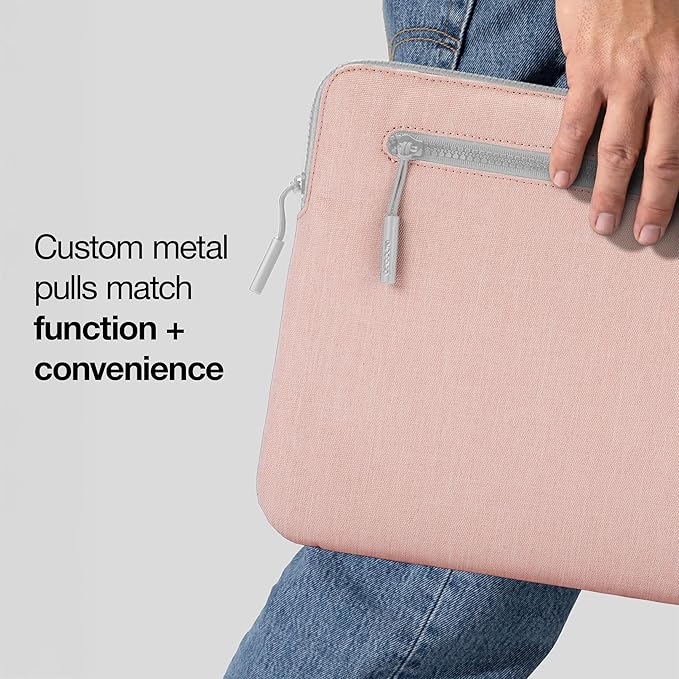 Incase Compact Laptop Sleeve with Woolenex - 14" MacBook/Laptop and iPad/Tablet Sleeve, Computer Case and Cover, Lightweight, Weather Resistant, with Slip Pocket for Accessories - Blush Pink