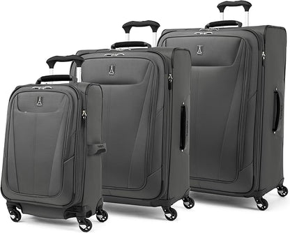 Travelpro Maxlite 5 Softside Expandable Luggage with 4 Spinner Wheels, Lightweight Suitcase, Men and Women, Shadow Grey, 3-Piece Set (21/25/29)