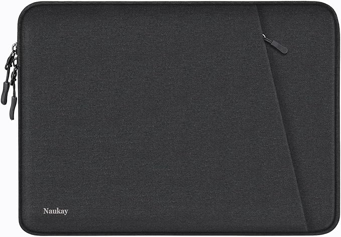 Laptop Sleeve 13 inch, Shockproof Protective Computer Case with Accessories Pocket, Portable Laptop Bag Compatible with 13 in New MacBook Air, MacBook Pro 13 inch, Black