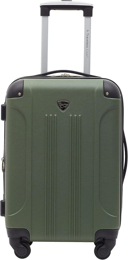 Travelers Club Chicago Expandable Luggage, Thyme Green, 20" Carry-On