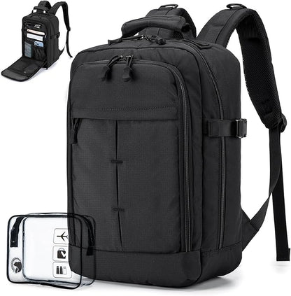 United Airlines Personal Item Bag 17x10x9 inch,Small Travel Backpack 20L,Flight Approved Underseat Ryanair 40x20x25 CM Carry on Luggage Bag,Mochila de Viaje,Cabin Size Backpack Black