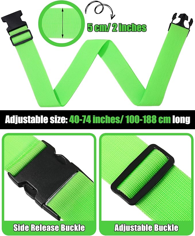 Saintrygo 12 Pack Luggage Straps for Suitcase TSA Approved Belts Wide Adjustable Packing Straps Travel Belts Accessories