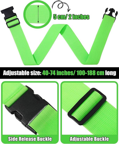 Saintrygo 12 Pack Luggage Straps for Suitcase TSA Approved Belts Wide Adjustable Packing Straps Travel Belts Accessories