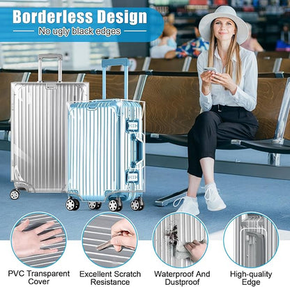 Yotako Clear PVC Suitcase Cover Tough Protector, 32 Inch Luggage Covers for Wheeled Suitcase 32" Gift