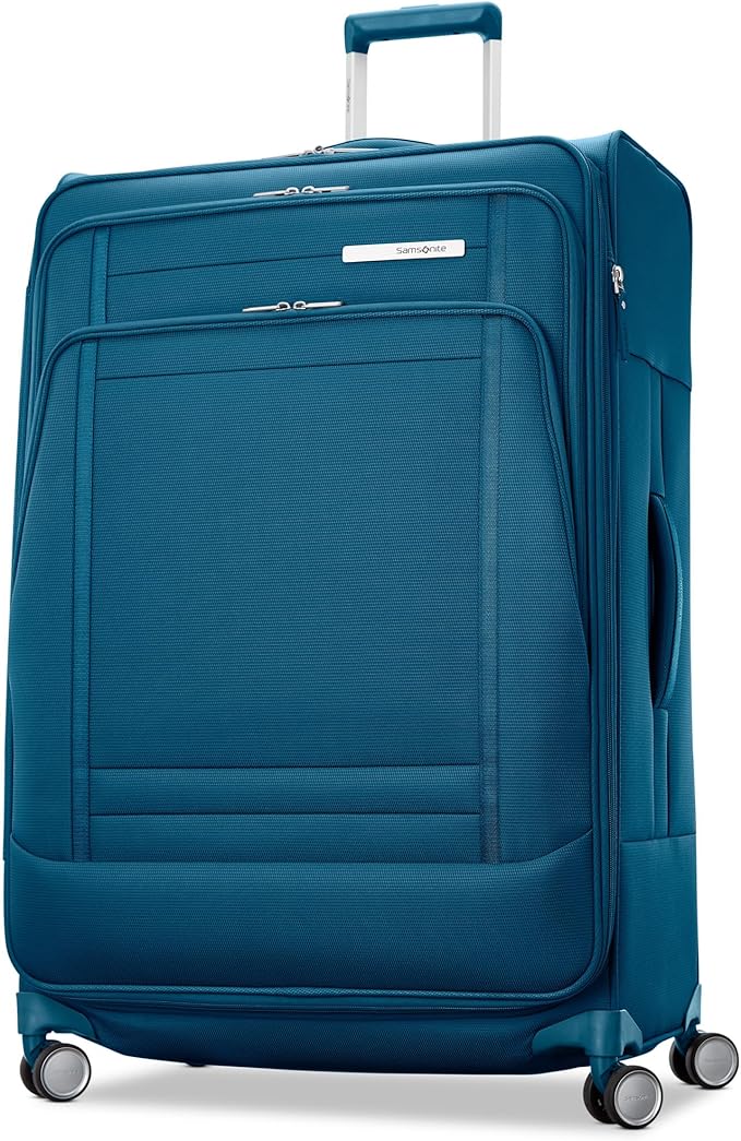 Samsonite UpLIFT Lightweight Large Checked Softside 3-Piece Luggage Set with Spinner Wheels - Expandable - Airline-Approved, Polyester Soft Suitcase for Ultra Light Travel - Cerulean Blue
