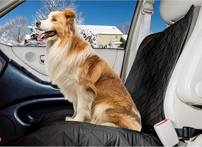 Furhaven Universal Water-Resistant Quilted Single Car Seat Protector - Black, One Size