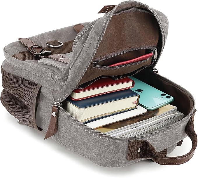 Vintage Messenger Bag, Canvas Backpack for Travel, Men's Shoulder Bag, Dual-use Bag for Hand Carry and Crossbody Carry