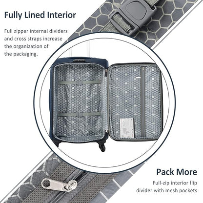 Luggage Sets 3 Piece Softside Expandable Lightweight Durable Softshell Suitcase Sets Spinner Wheels TSA Lock
