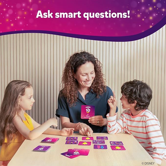 Skillmatics Guess in 10 - Disney Princess Card Game, Christmas Fun for Preschool Kids, Girls & Boys Who Love Cinderella, Ariel, Jasmine, Fun Travel Game, Gifts for Ages 3, 4, 5, 6