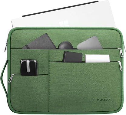 Omnpak Surface Pro 11 Case,13 inch Laptop Sleeve for Surface Pro 12/11/10/9/8/X/7/6/5/4/3 with Multi-Pocket and Side Handle Strap,Water-Resistant Laptop Carrying Bag