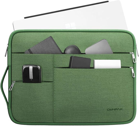 Omnpak Surface Pro 11 Case,13 inch Laptop Sleeve for Surface Pro 12/11/10/9/8/X/7/6/5/4/3 with Multi-Pocket and Side Handle Strap,Water-Resistant Laptop Carrying Bag