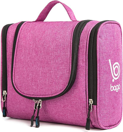Bago Travel Toiletry Bag for Women and Men X-Large Waterproof Hanging Large Toiletry Bag for Bathroom and Travel Bag for Toiletries Organizer - Makeup Bag (SnowPink)