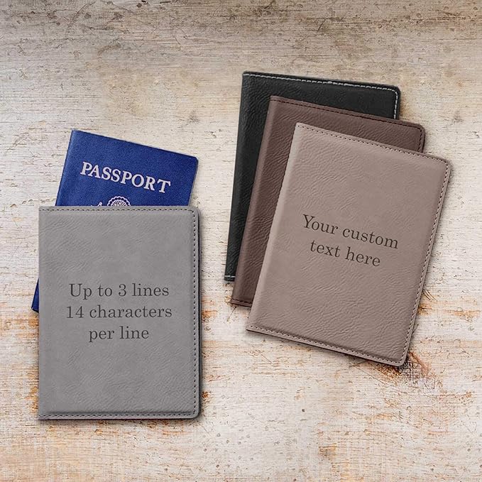 Lifetime Creations Create Your Own Personalized Passport Cover - Dark Brown, Custom Passport Holder Passport Case
