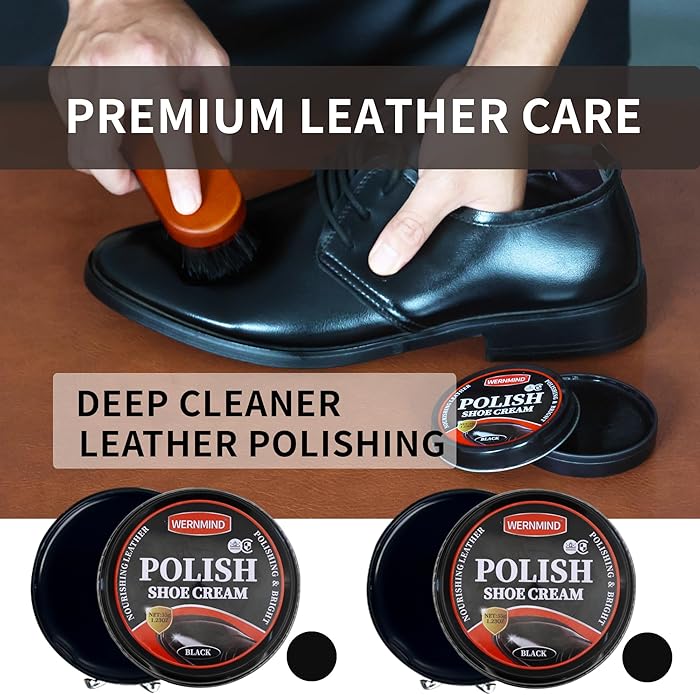 Black Brown Shoe Polish Kit Saddle Soap Mink Oil Leather Boot Shoe Shine Kit Conditioner Cream Wax Care Clearner Set