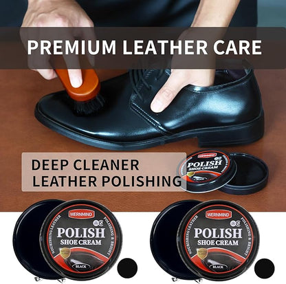 Black Brown Shoe Polish Kit Saddle Soap Mink Oil Leather Boot Shoe Shine Kit Conditioner Cream Wax Care Clearner Set