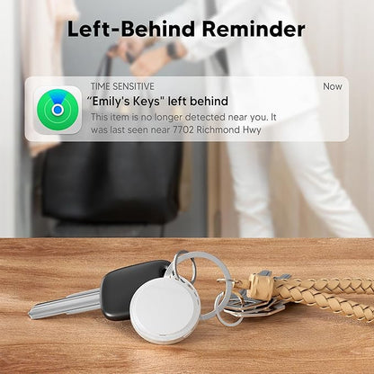 2025 Air Tracker Tags-4 Pack 5.3 Smart Bluetooth Tracker Tag Work with Apple Find My (iOS Only) Key Finder Item Locator for Keys, Luggage,Wallet, Backpack, Pets,etc. (White, 4 Pack)