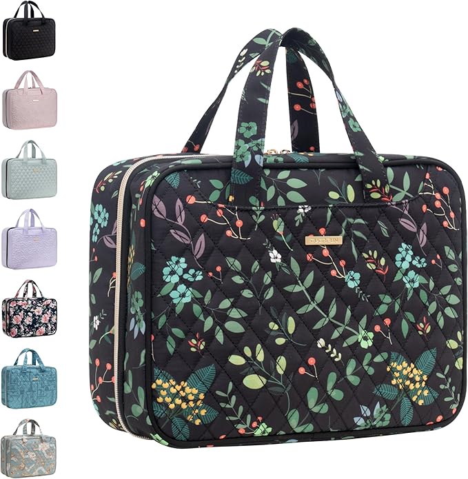 Everfun Hanging Travel Toiletry Bag Christmas Gifts for Women Traveling With Leakproof Compartment Makeup Cosmetic Organizer Dopp Kit Travel Accessories Essentials Must Have