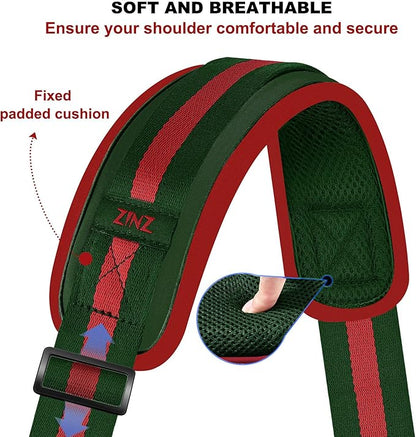 ZINZ 79.5" Universal Strap with Ultra-Thick Fixed Breathable Pad - Adjustable Heavy-Duty Shoulder Strap for Laptop, Crossbody, Luggage, Gym, Camera Bag and More - TW01B04